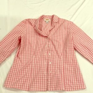 3/$25 Talbots pink gingham Oxford button down